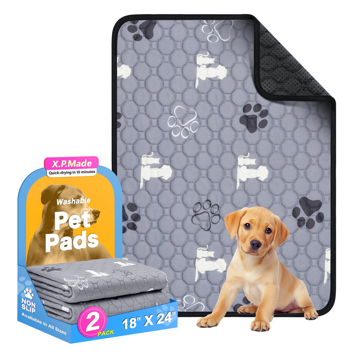 Washable Waterproof Pee Pads for Senior Dogs – Size M (2 Pack)