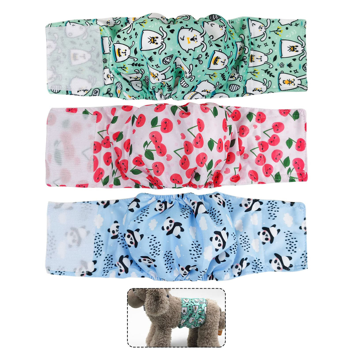 Washable Male Belly Bands – Size L (3 Pack)