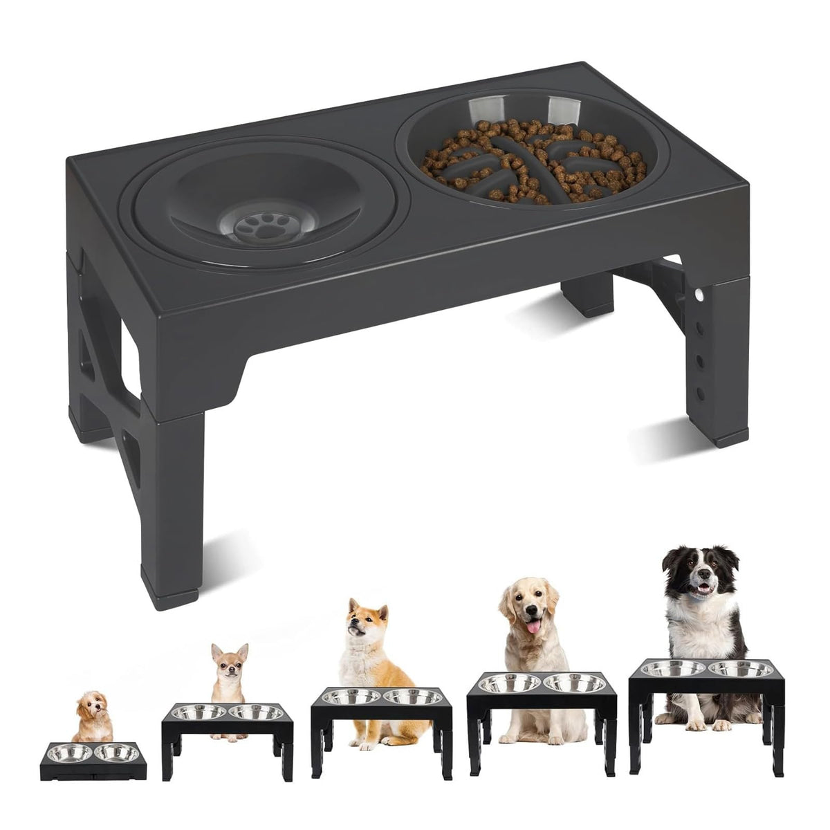 Raised Feeding Bowl Stand – Adjustable Height